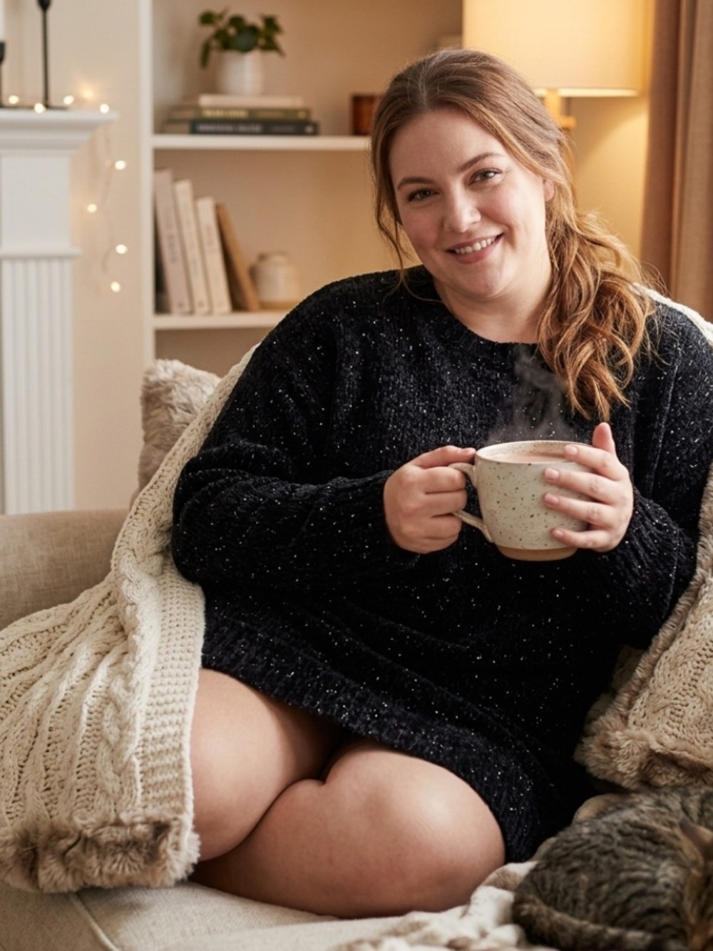 The Work Connection Black Sparkle Long Sleeve Sweater